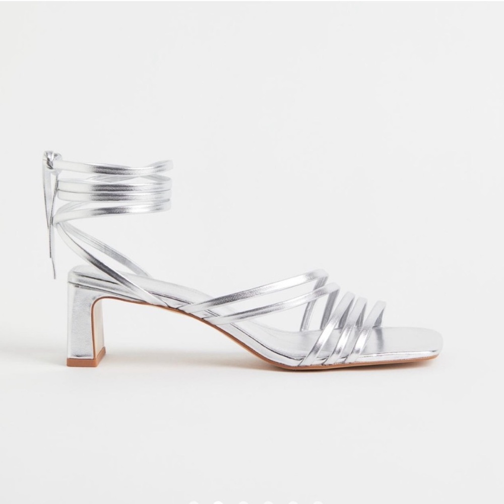 H&M Silver Lace Up Heels